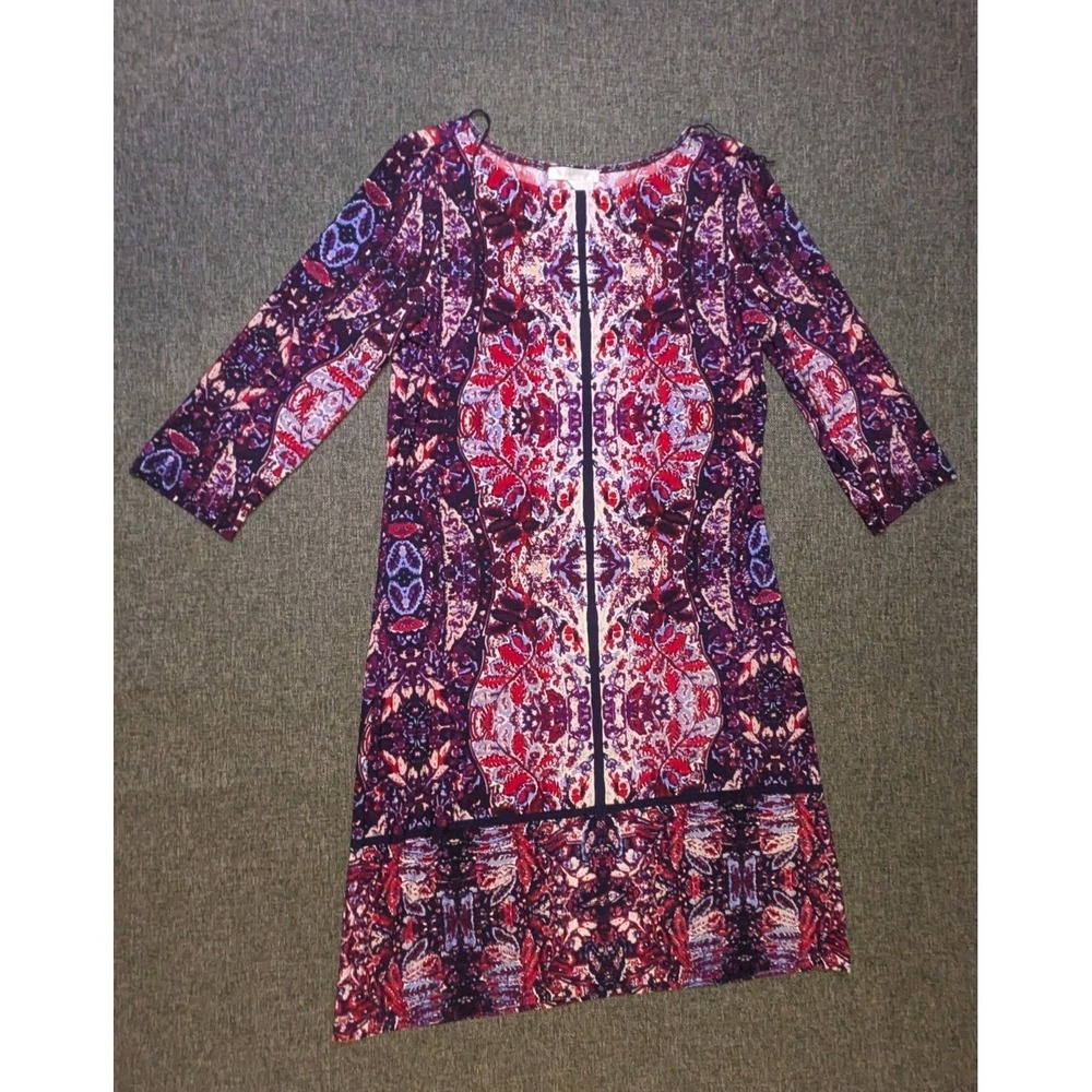 London Times Women's Size 10 Abstract Floral Pattern Dress Multicolor Elegant